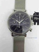 Swiss Fake IWC Portofino Watch SS Black Dial